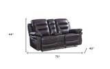 75" Brown Faux Leather Manual Reclining Love Seat With Storage - Homeroots - Flyclothing LLC