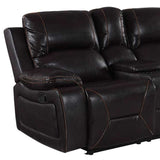 77" Brown Faux Leather Manual Reclining Love Seat With Storage - Homeroots - Flyclothing LLC
