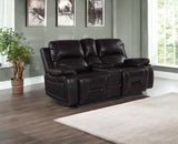 77" Brown Faux Leather Manual Reclining Love Seat With Storage - Homeroots - Flyclothing LLC