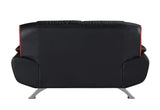 64" Black And Silver Faux Leather Loveseat - Homeroots - Flyclothing LLC