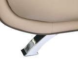 47" Beige And Silver Leather Match Arm Chair - Homeroots