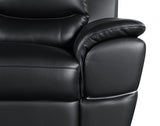 85" Black Leather Sofa With Silver Legs - Homeroots - Flyclothing LLC