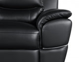 69" Black And Silver Faux Leather Love Seat - Homeroots - Flyclothing LLC