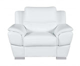 Three Piece Indoor White Genuine Leather Six Person Seating Set - Homeroots - Flyclothing LLC