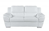 Three Piece Indoor White Genuine Leather Six Person Seating Set - Homeroots - Flyclothing LLC
