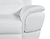48" White and Silver Leather Match Arm Chair - Homeroots