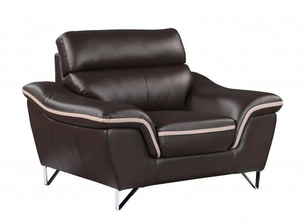 Leather Match Solid Color Pillow Top Arms Club Chair Silver Legs - Homeroots - Flyclothing LLC