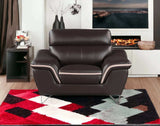 Leather Match Solid Color Pillow Top Arms Club Chair Silver Legs - Homeroots - Flyclothing LLC