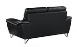 69" Black And Silver Faux Leather Love Seat - Homeroots - Flyclothing LLC