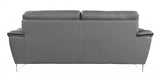 69" Gray And Silver Faux Leather Love Seat - Homeroots - Flyclothing LLC