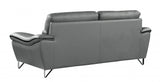 69" Gray And Silver Faux Leather Love Seat - Homeroots - Flyclothing LLC