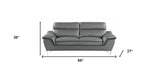 69" Gray And Silver Faux Leather Love Seat - Homeroots - Flyclothing LLC