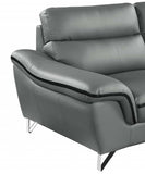 Leather Match Solid Color Pillow Top Arms Silver Legs - Homeroots - Flyclothing LLC