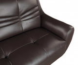 Leather Match Solid Color Flared Arms Club Chair Brown Legs - Homeroots - Flyclothing LLC