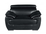 Three Piece Indoor Black Genuine Leather Six Person Seating Set - Homeroots - Flyclothing LLC