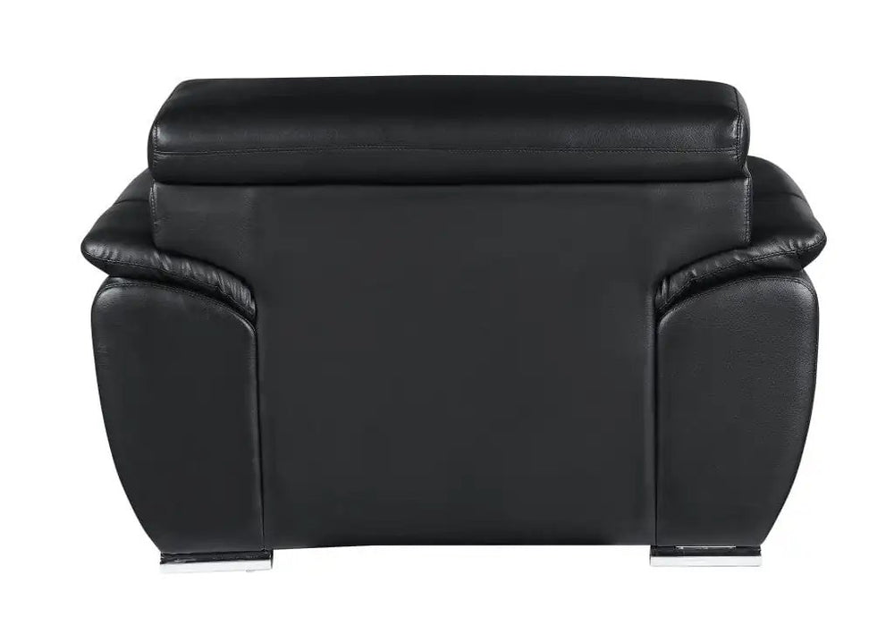 32" To 38" Black Captivating Leather Chair - Homeroots