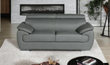 69" Gray And Silver Faux Leather Loveseat - Homeroots - Flyclothing LLC