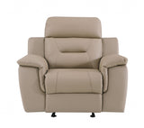 41" Beige Fascinating Leather Reclining Chair - Homeroots - Flyclothing LLC