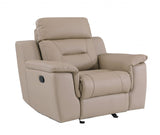 41" Beige Fascinating Leather Reclining Chair - Homeroots - Flyclothing LLC