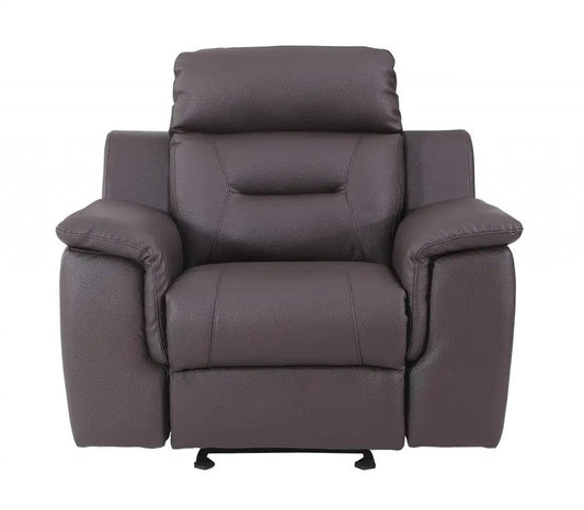 41" Brown Fascinating Leather Reclining Chair - Homeroots