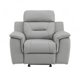 41" Grey Fascinating Leather Reclining Chair. - Homeroots - Flyclothing LLC