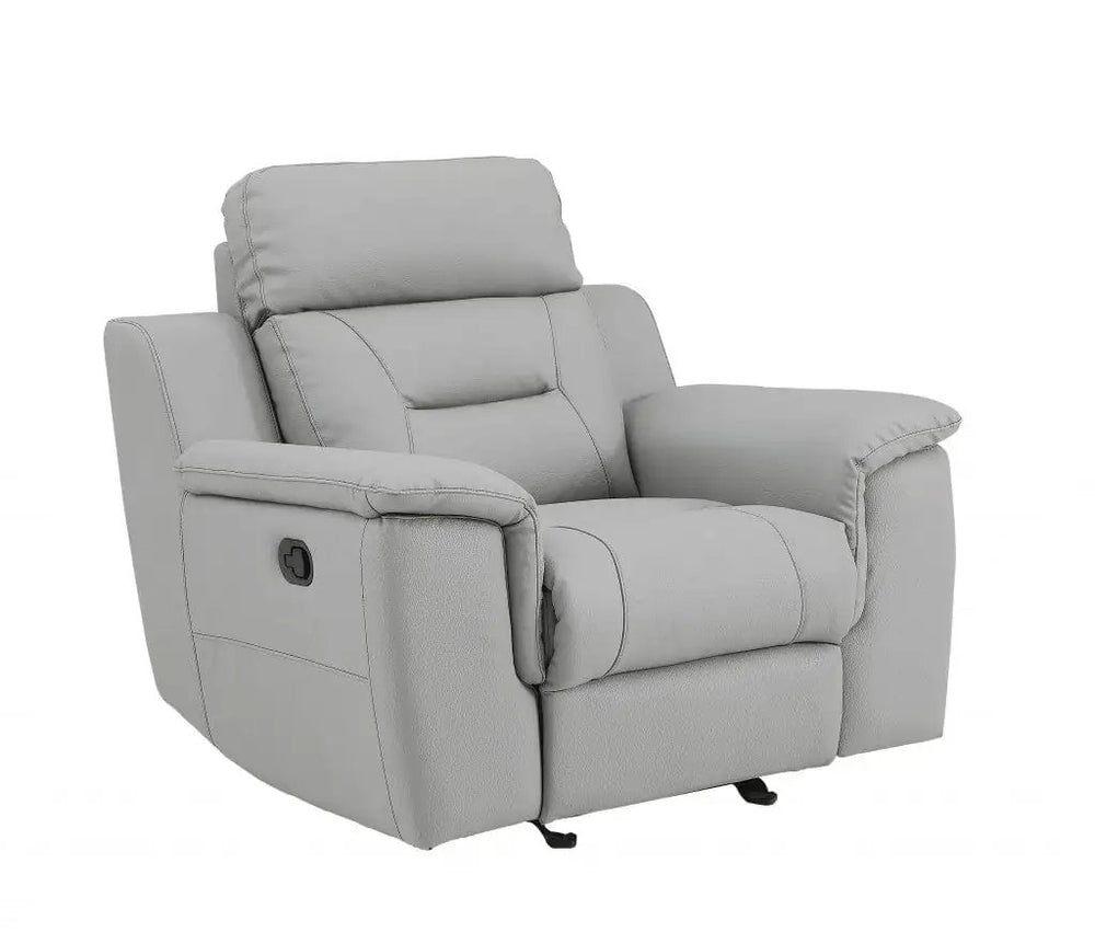 41" Grey Fascinating Leather Reclining Chair. - Homeroots - Flyclothing LLC