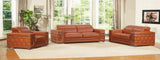 Three Piece Indoor Camel Italian Leather Six Person Seating Set - Homeroots - Flyclothing LLC