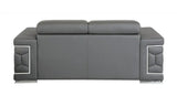 71" Gray And Silver Genuine Leather Love Seat - Homeroots - Flyclothing LLC