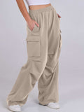 Elastic Waist Wide Leg Pants with Pockets - Trendsi - Flyclothing LLC
