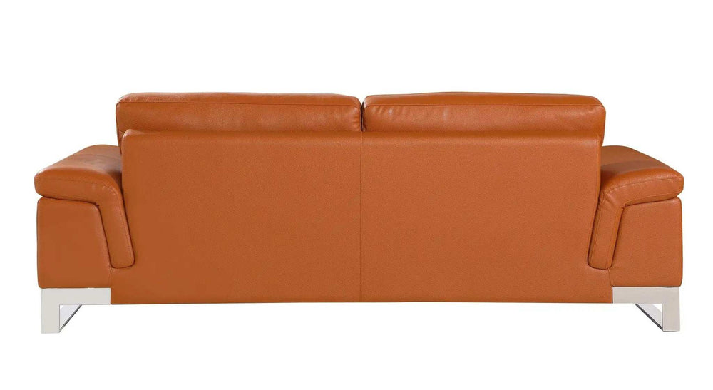 Three Piece Indoor Camel Italian Leather Six Person Seating Set - Homeroots - Flyclothing LLC