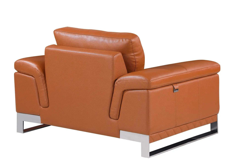 Three Piece Indoor Camel Italian Leather Six Person Seating Set - Homeroots - Flyclothing LLC