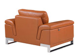 Three Piece Indoor Camel Italian Leather Six Person Seating Set - Homeroots - Flyclothing LLC