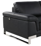 32" Black Lovely Leather Chair - Homeroots