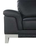 32" Black Lovely Leather Chair - Homeroots