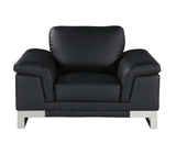 32" Black Lovely Leather Chair - Homeroots