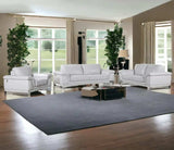 Three Piece Indoor Light Gray Italian Leather Six Person Seating Set - Homeroots - Flyclothing LLC