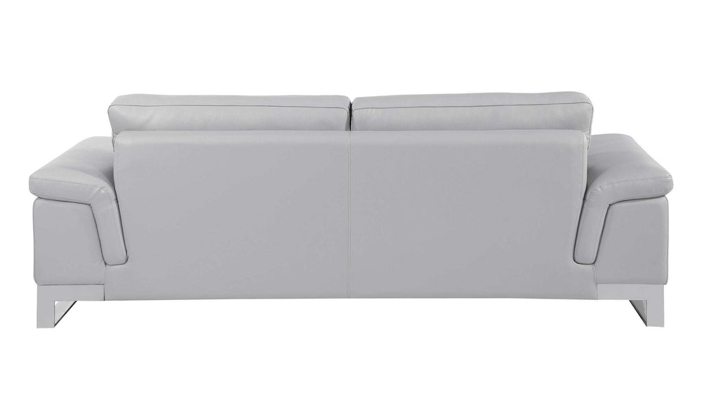 Three Piece Indoor Light Gray Italian Leather Six Person Seating Set - Homeroots - Flyclothing LLC