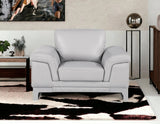 32" Grey Lovely Light Leather Chair - Homeroots