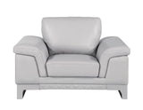 32" Grey Lovely Light Leather Chair - Homeroots
