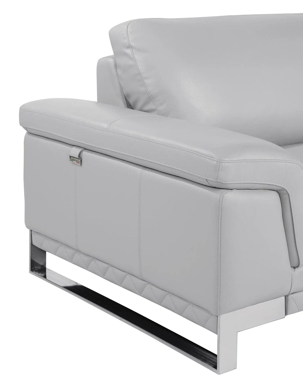 32" Grey Lovely Light Leather Chair - Homeroots