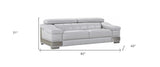 92" Light Gray Italian Leather Sofa With Silver Legs - Homeroots - Flyclothing LLC
