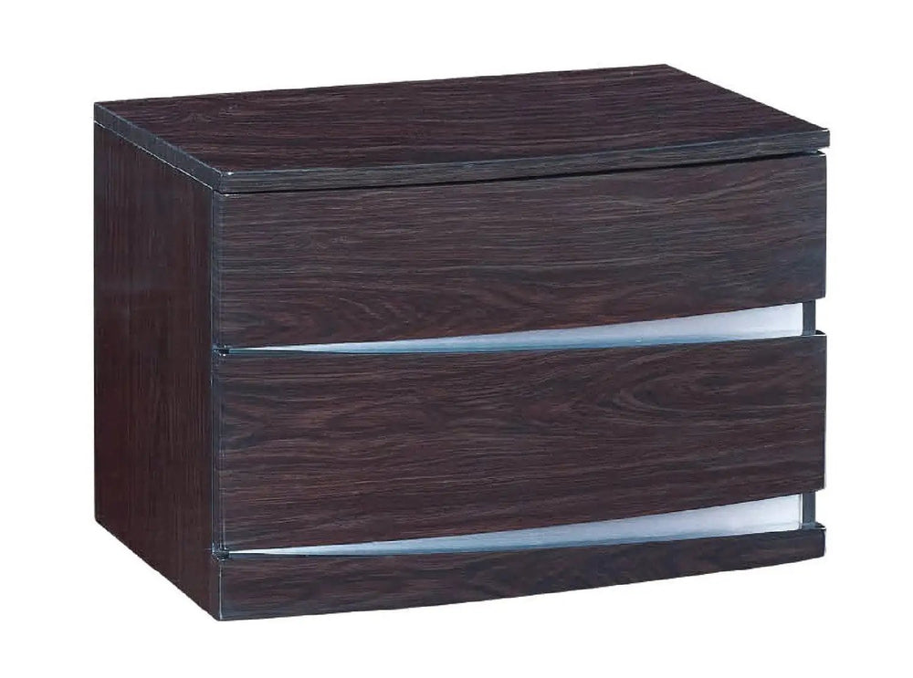 17" Dark Brown Two Drawers Manufactured Wood Mirrored Nightstand - Homeroots - Flyclothing LLC