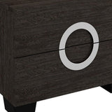 18" Dark Brown Two Drawers Manufactured Wood Mirrored Nightstand - Homeroots - Flyclothing LLC
