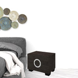 18" Dark Brown Two Drawers Manufactured Wood Mirrored Nightstand - Homeroots - Flyclothing LLC