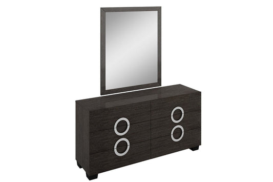 31" Refined Grey High Gloss Dresser - Homeroots