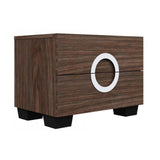 18" Brown Two Drawers Manufactured Wood Mirrored Nightstand - Homeroots - Flyclothing LLC