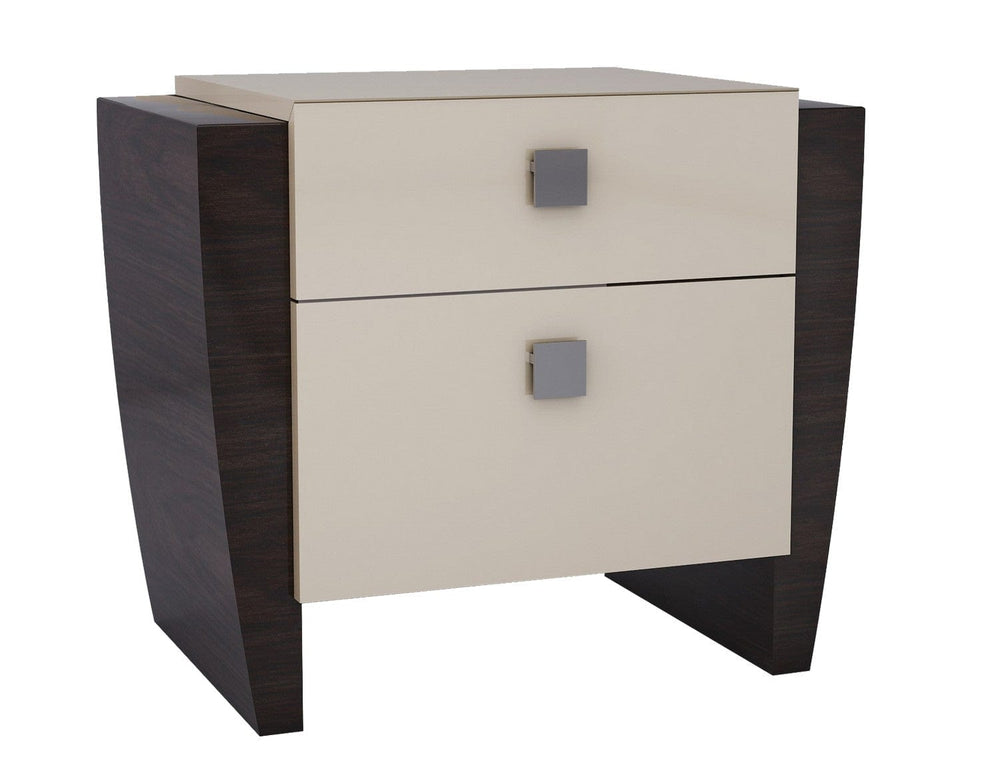 22" Refined Beige High Gloss Nightstand - Homeroots - Flyclothing LLC