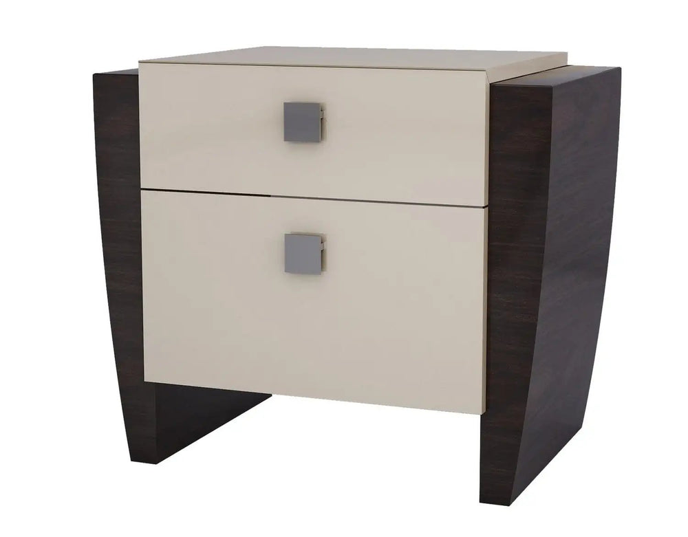 22" Refined Beige High Gloss Nightstand - Homeroots - Flyclothing LLC