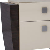 22" Refined Beige High Gloss Nightstand - Homeroots - Flyclothing LLC