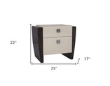 22" Refined Beige High Gloss Nightstand - Homeroots - Flyclothing LLC